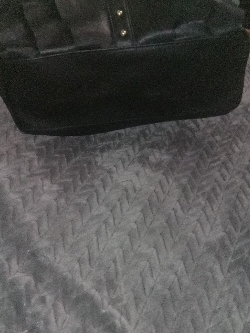 Black Ruffle Tote Bag with Stud Accent - Picture 4 of 6